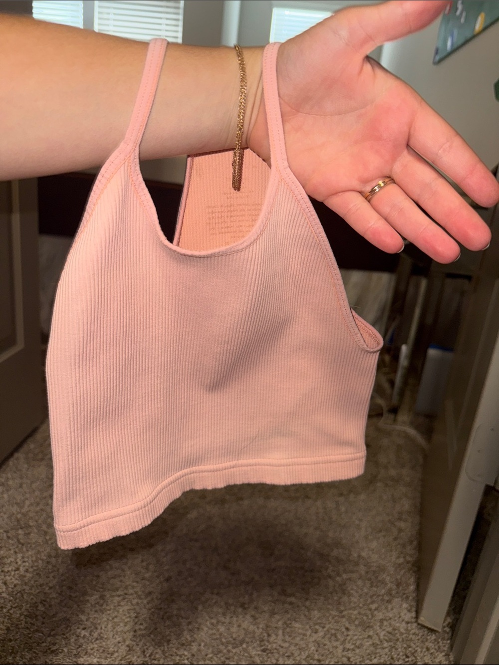 FP Movement by Free People Pink Ribbed Tank Crop Top